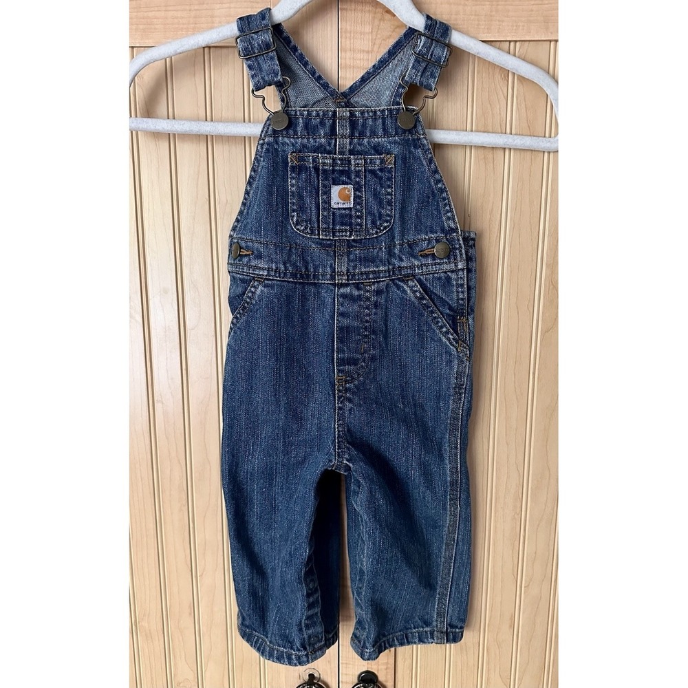 Carhartt Baby Unisex Bib Overalls Denim Sz 12M Country Life Farm
